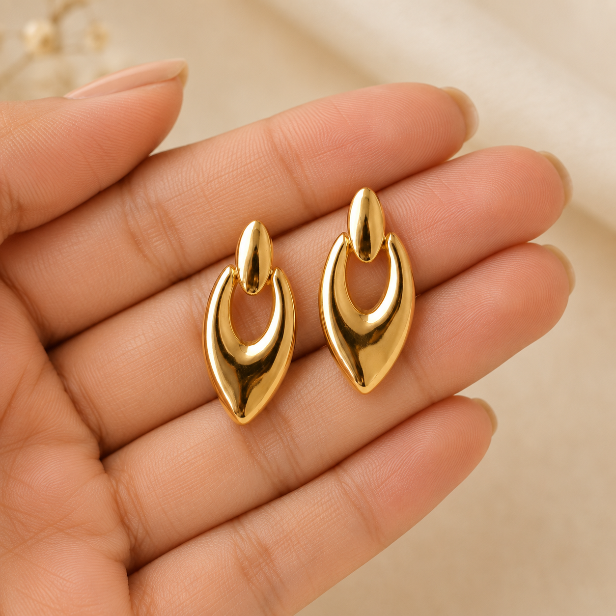 Livia Gold Marquise Drops