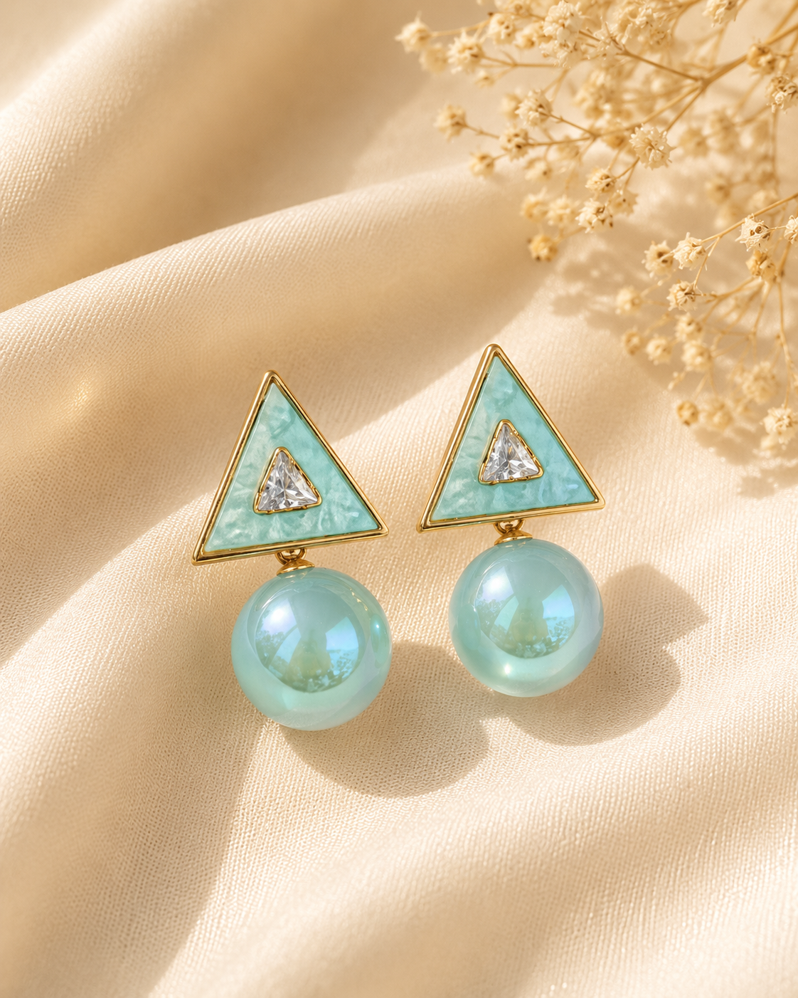 Mira Triangle Bubble Studs