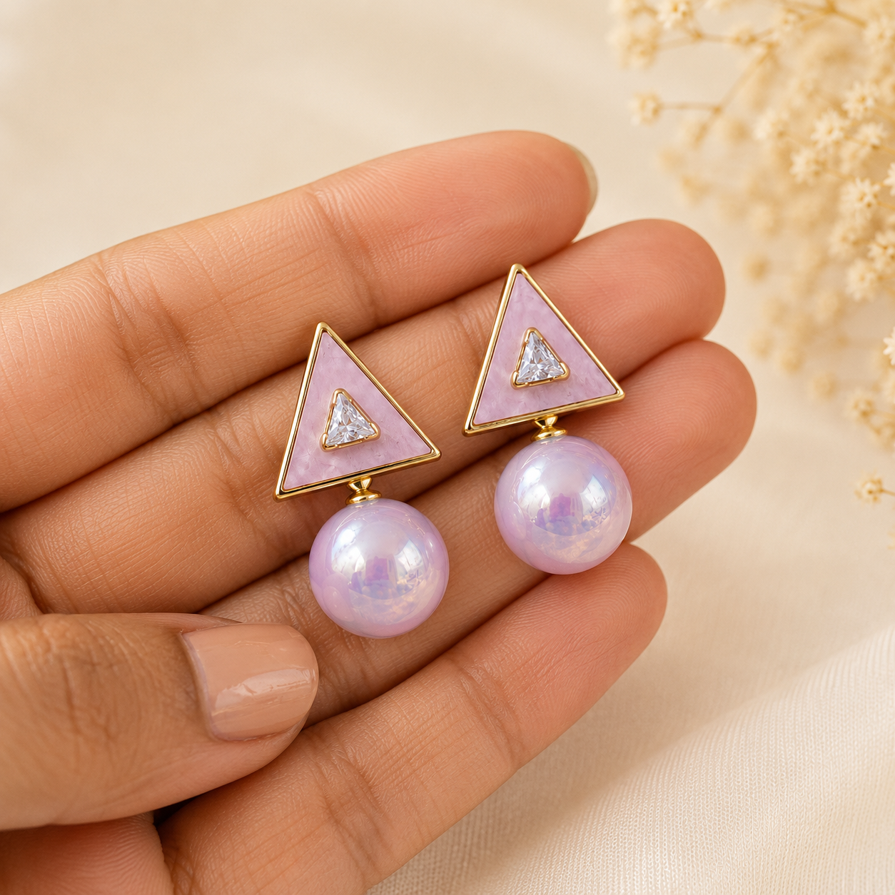 Mira Triangle Bubble Studs