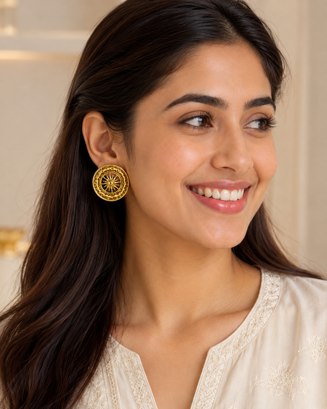 Inaara Golden Sun Studs