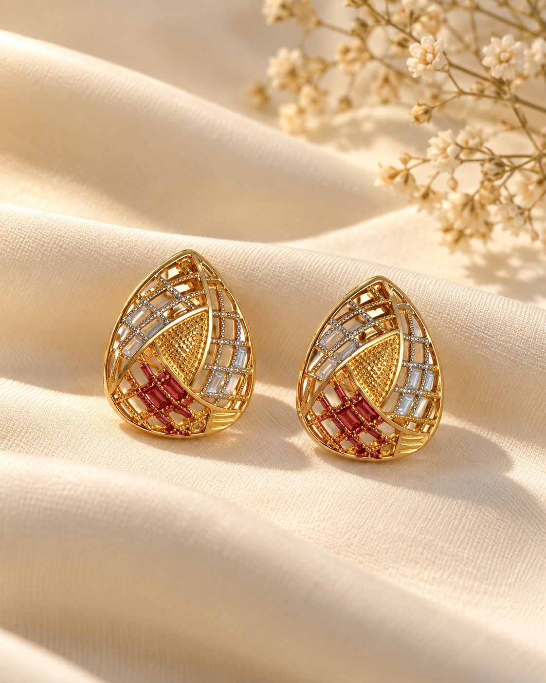 Trisha Lattice Teardrop Studs