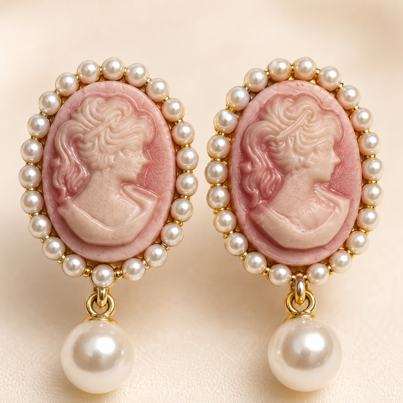 Mila Cameo Pearl Drops