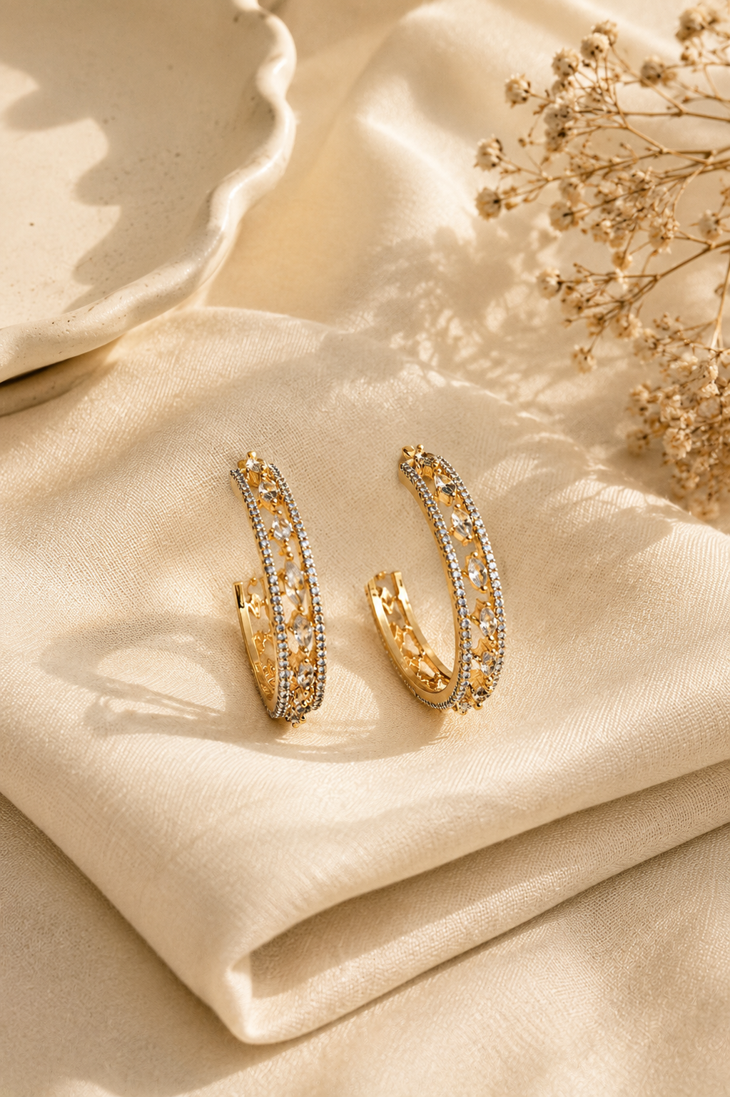 Roshni Crystal Eternity Hoops
