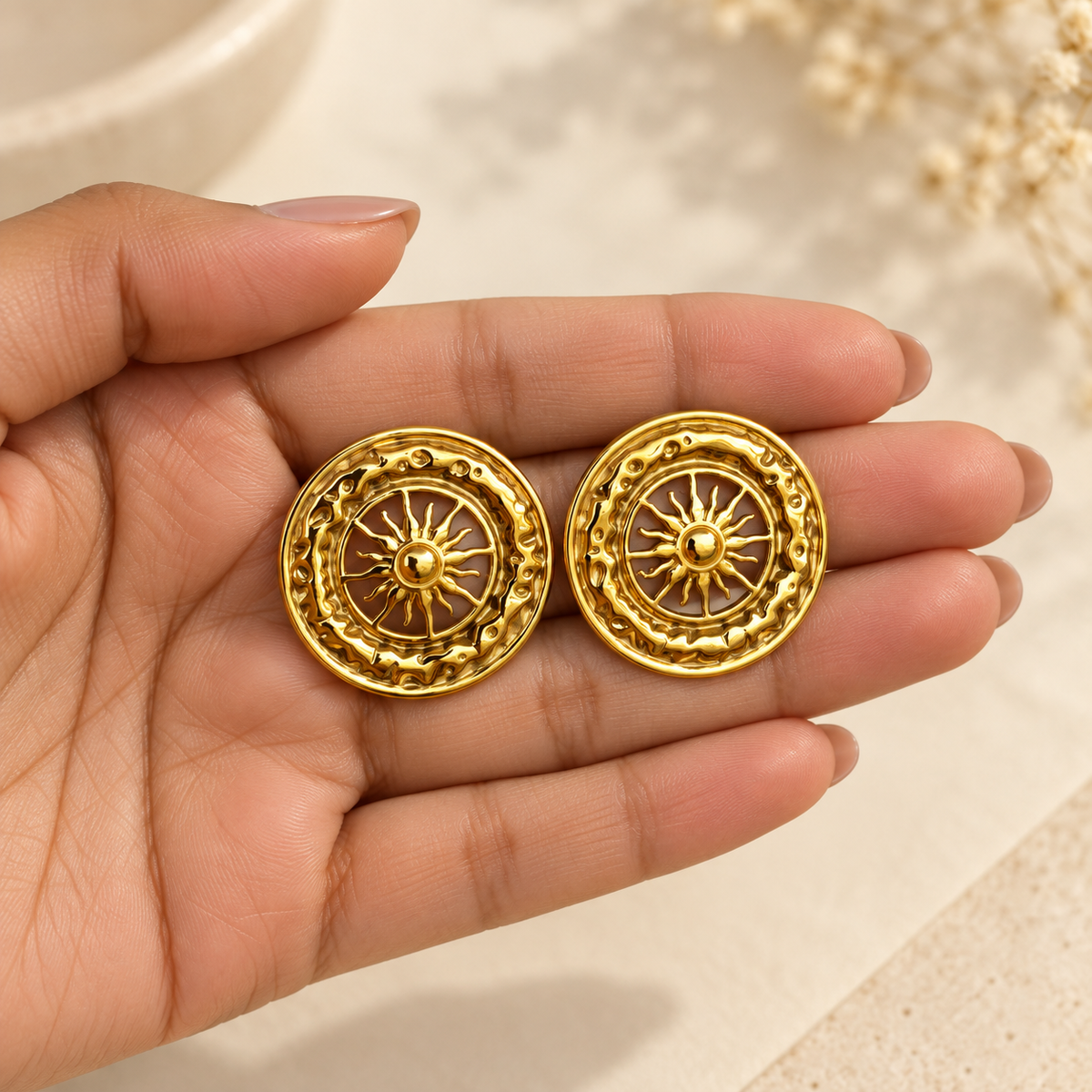 Inaara Golden Sun Studs