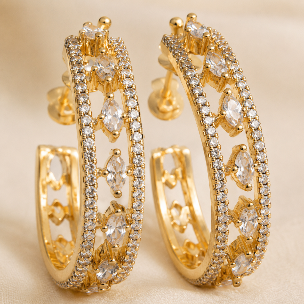 Roshni Crystal Eternity Hoops