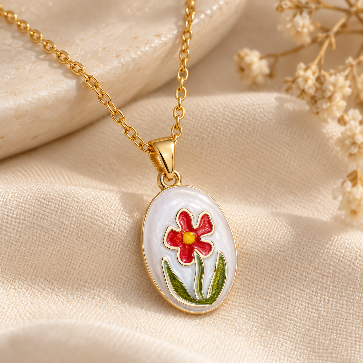 Elira Scarlet Bloom Pendant