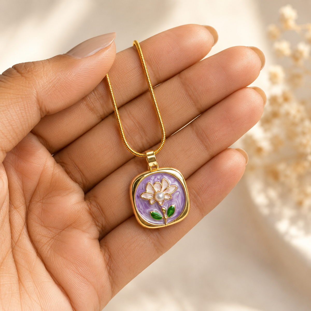 Ahana Violet Bloom Pendant
