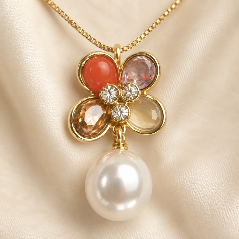 Aanya Amber Pearl Pendant