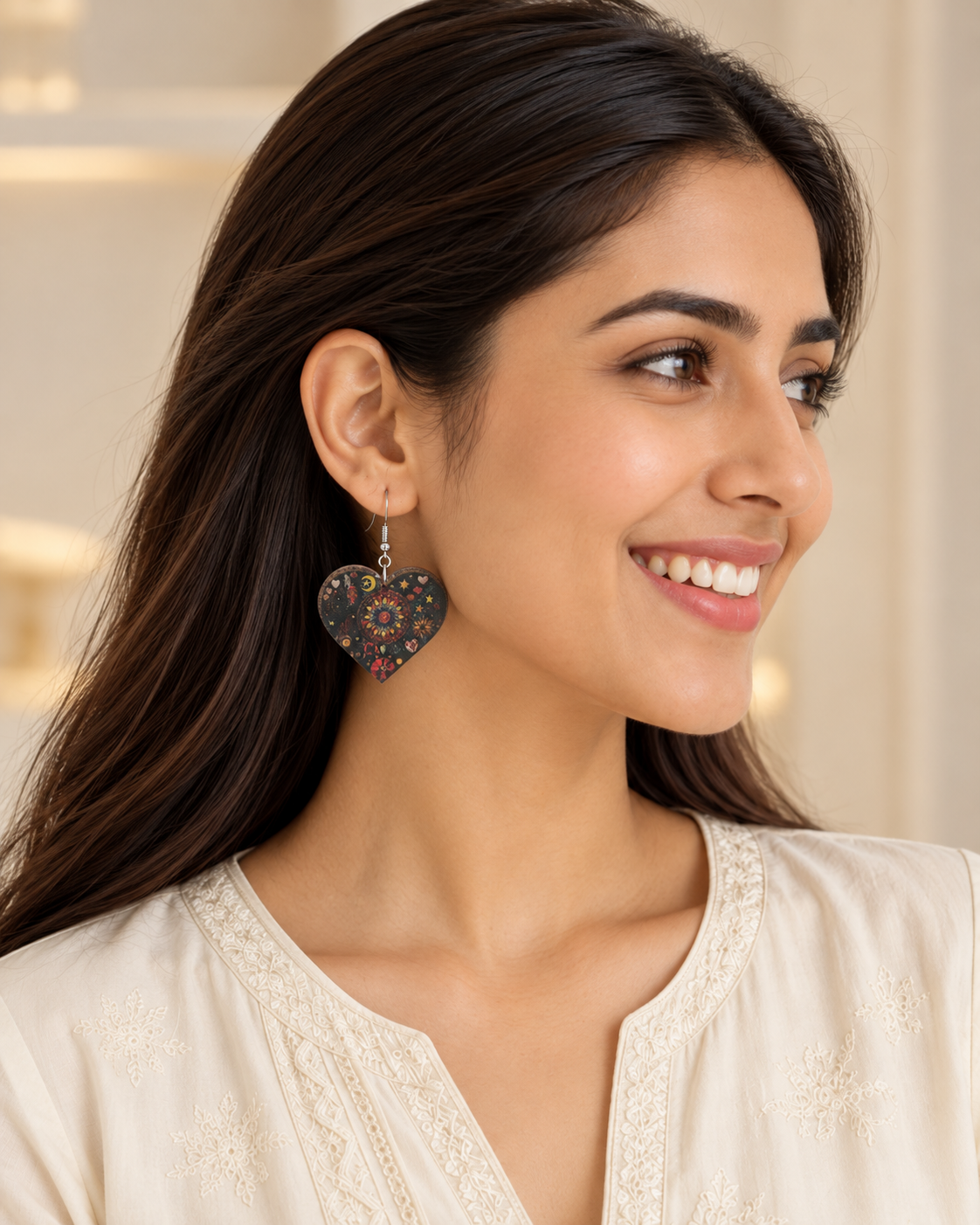 Miraya Printed Heart Drops