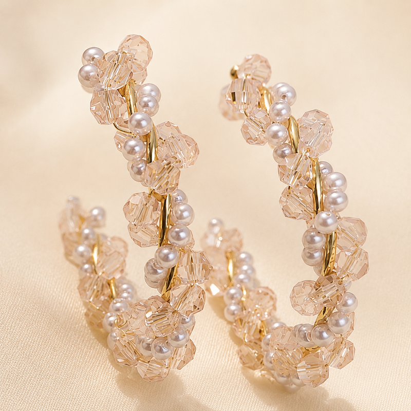 Esha Crystal Bead Hoops
