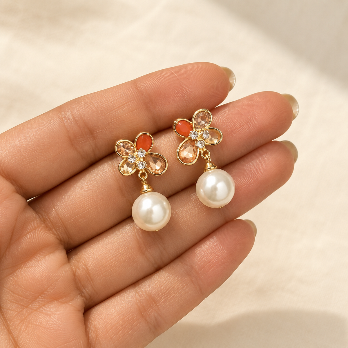Aanya Amber Pearl Drops