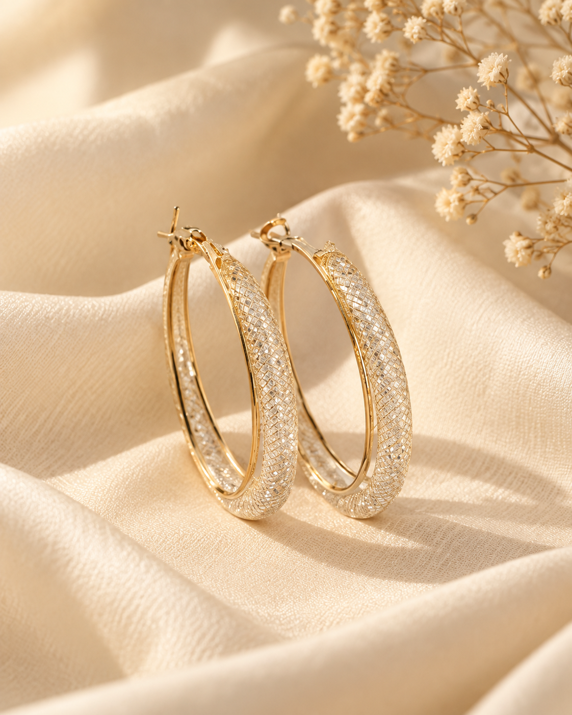 Zaria Golden Shimmer Hoops