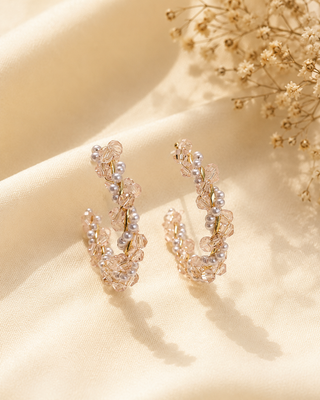 Esha Crystal Bead Hoops