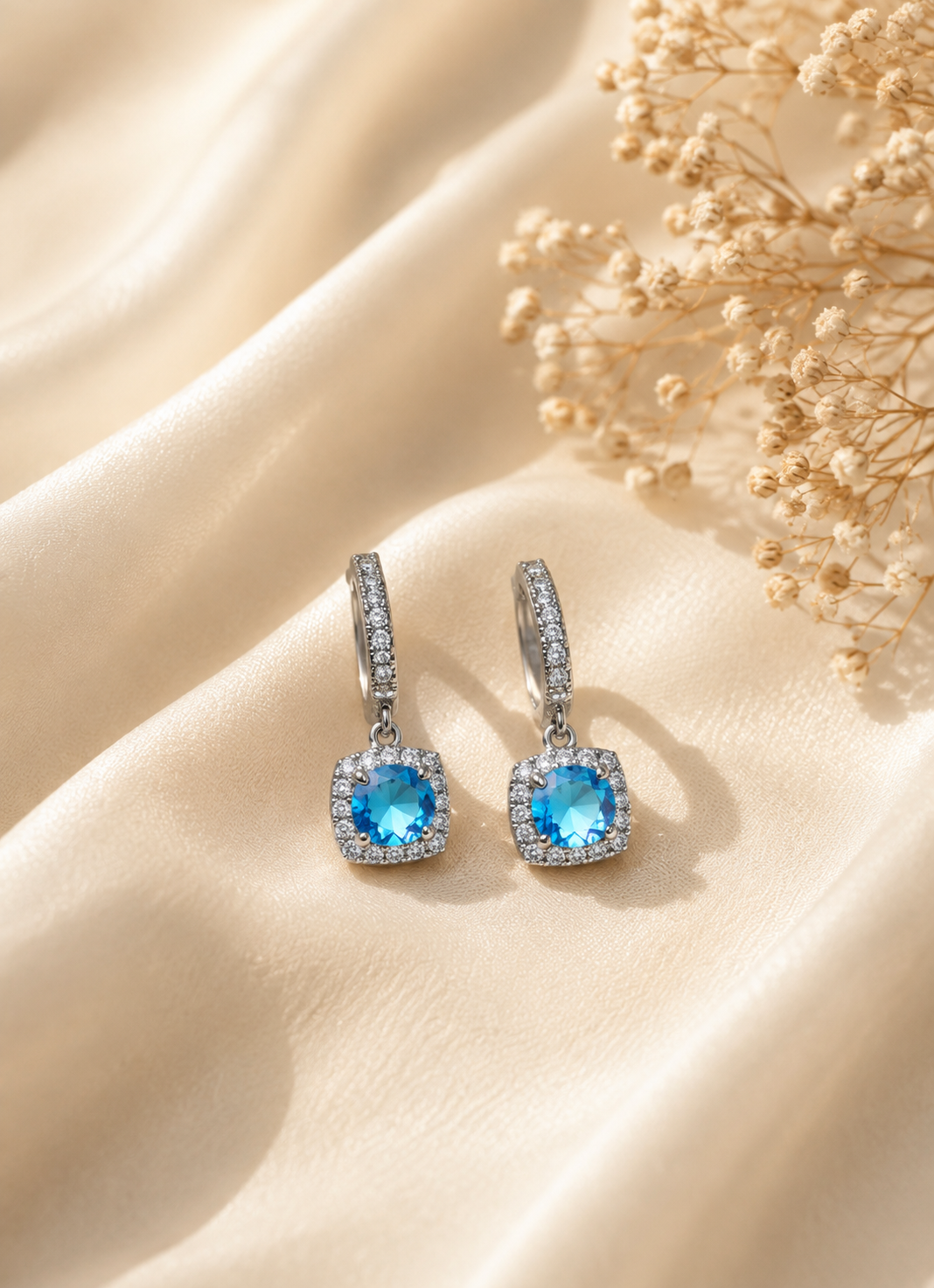 Manya Gem Charm Hoops