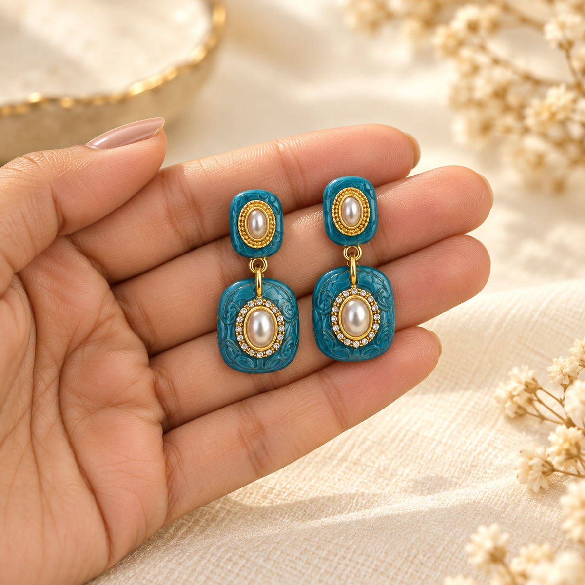 Alara Turquoise Pearl Drops