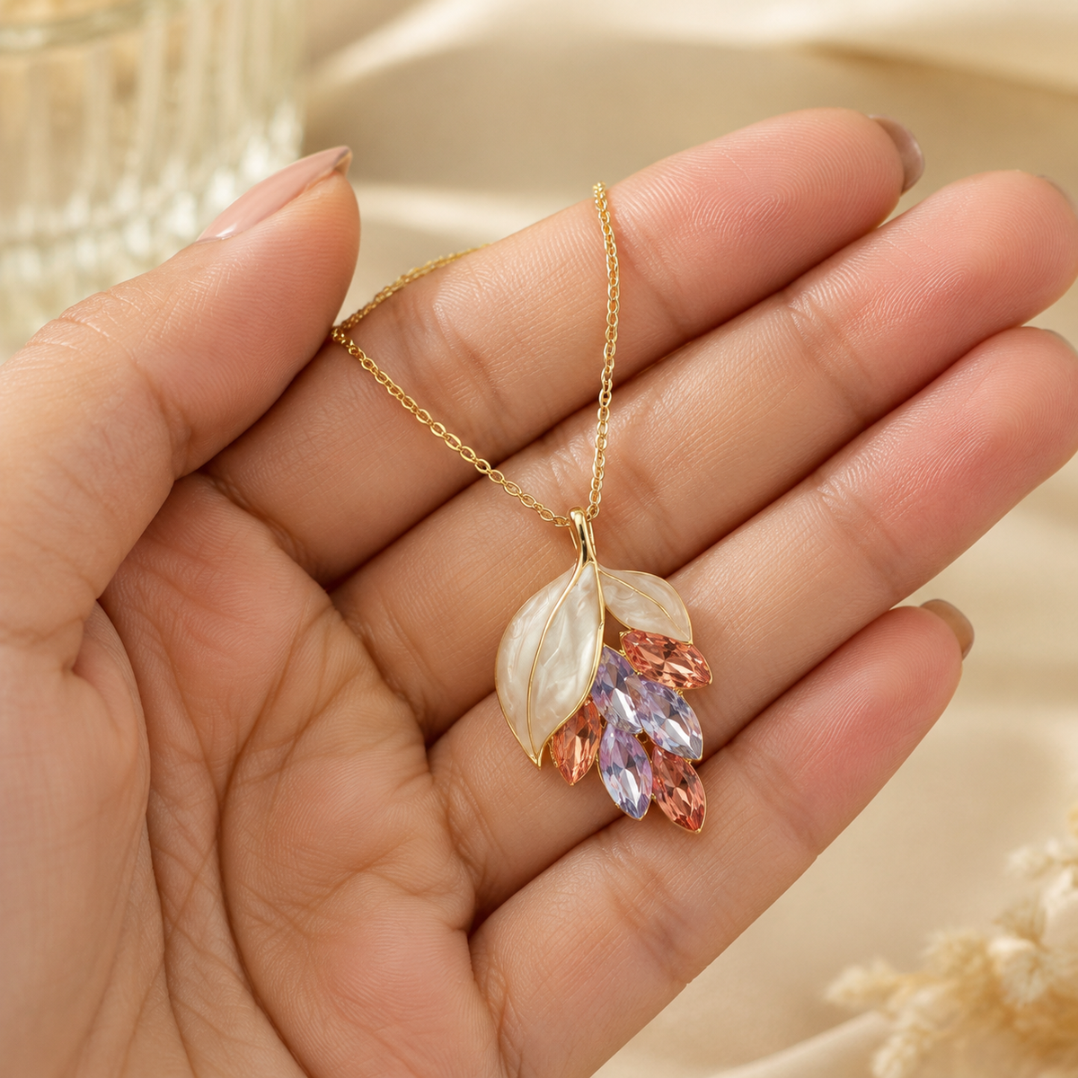 Mahira Gilded Leaf Pendant