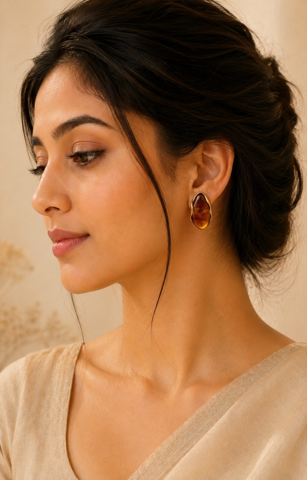 Aleena Marble Oval Studs