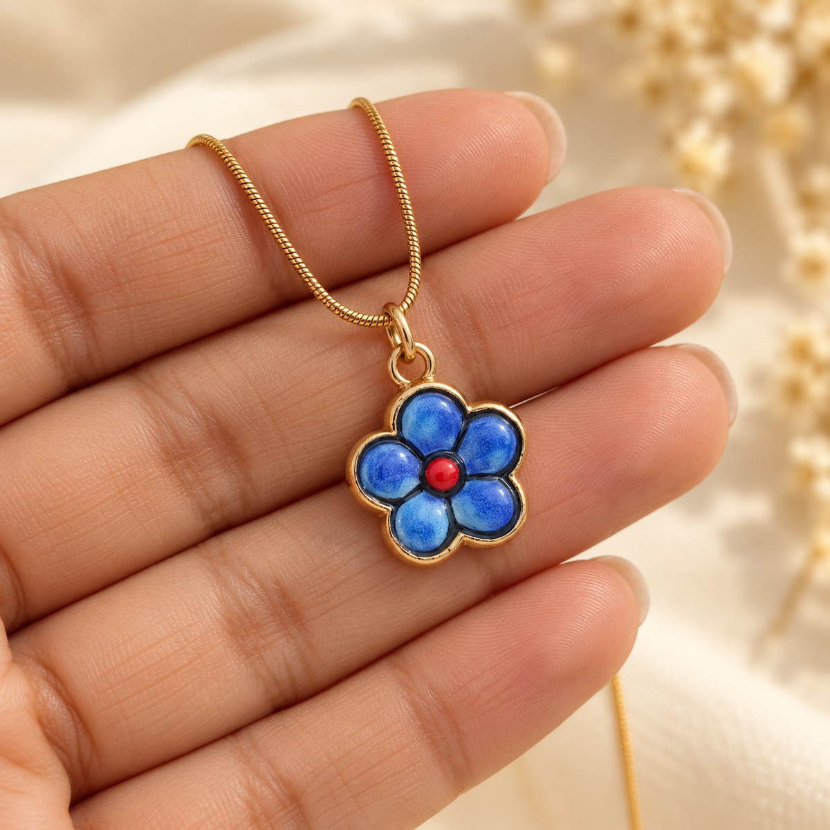 Ella Blue Petal Pendant