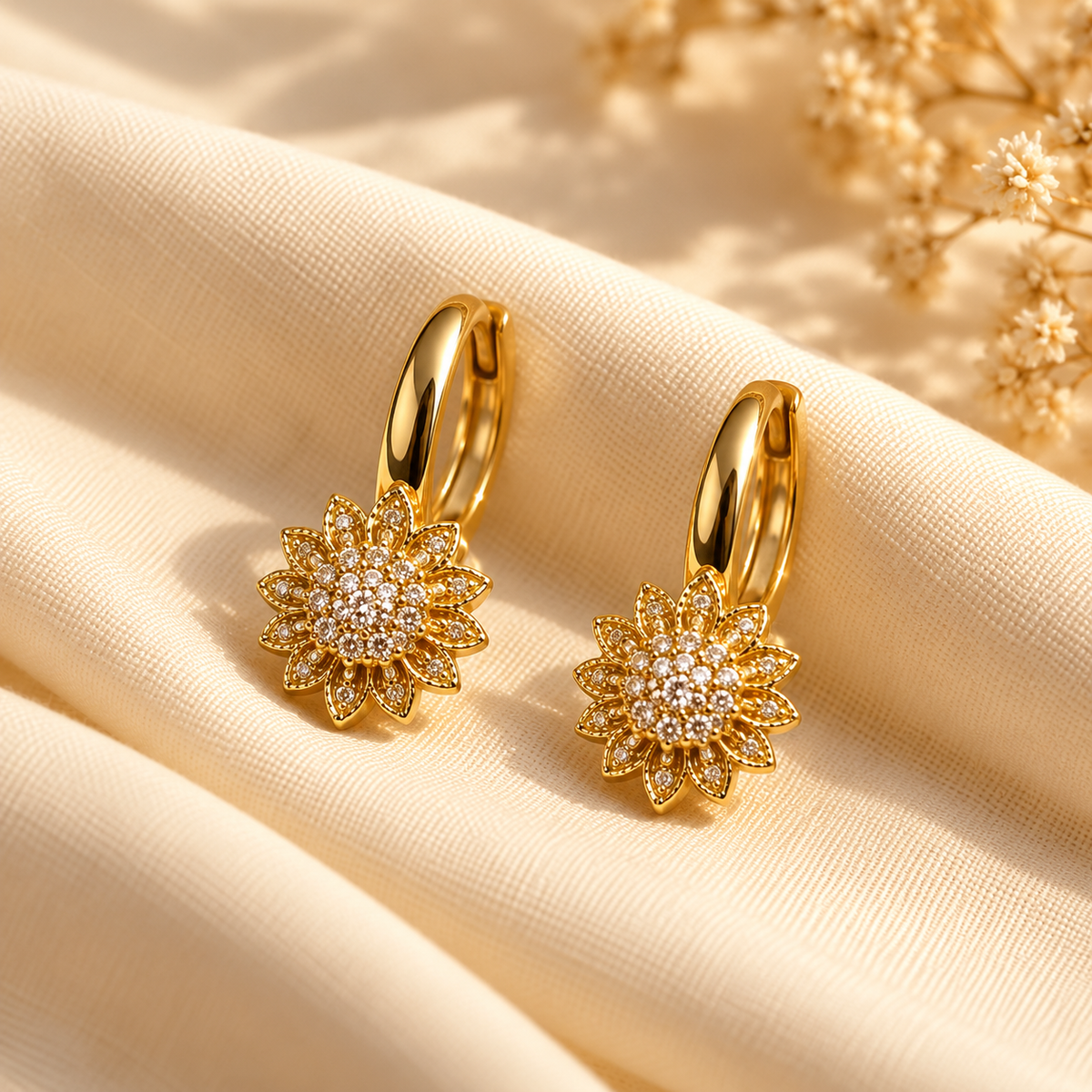 Neriah Golden Sunflower Hoops