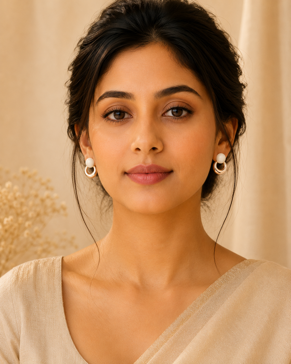 Reva Gold Crescent Hoops