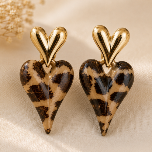 Saira Leopard Heart Drops