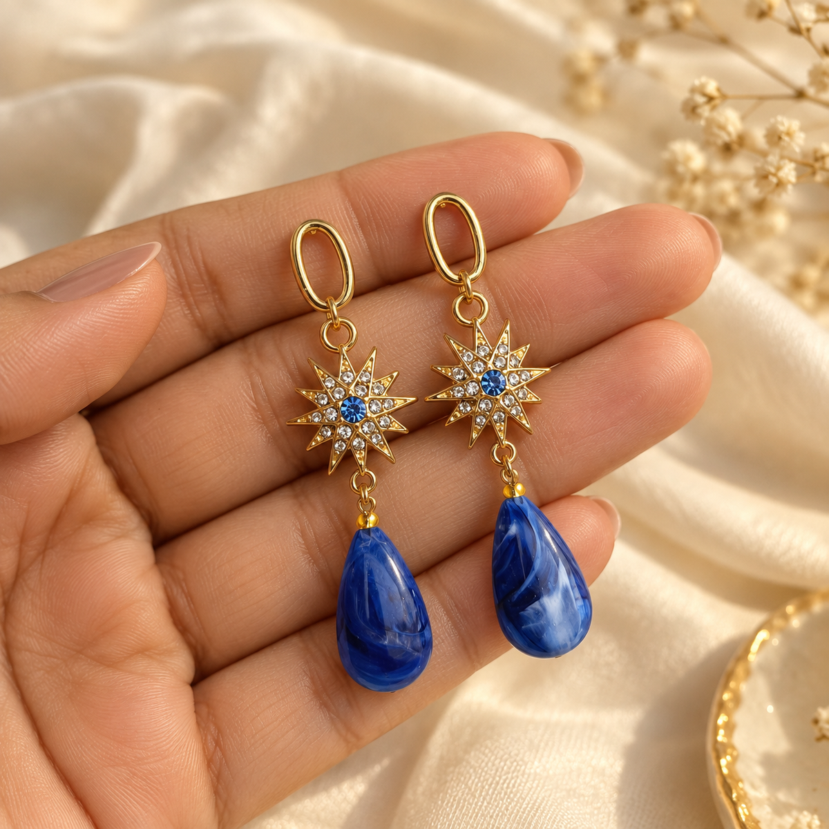 Sarina Blue Starburst Drops