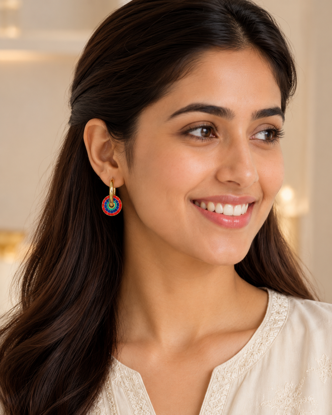 Amelie Rainbow Bloom Hoops