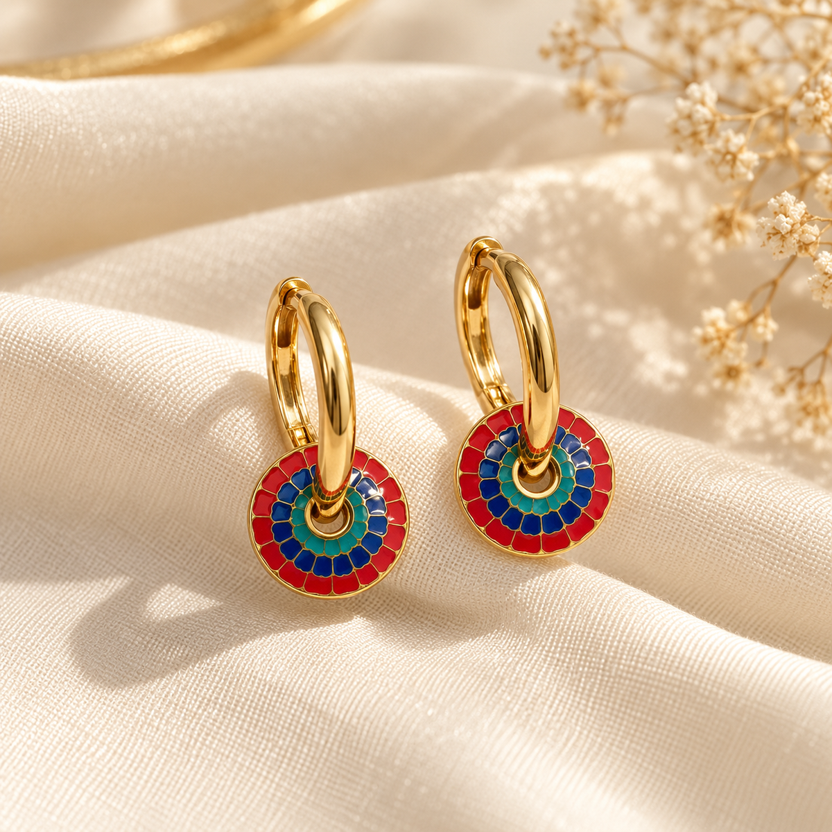 Amelie Rainbow Bloom Hoops