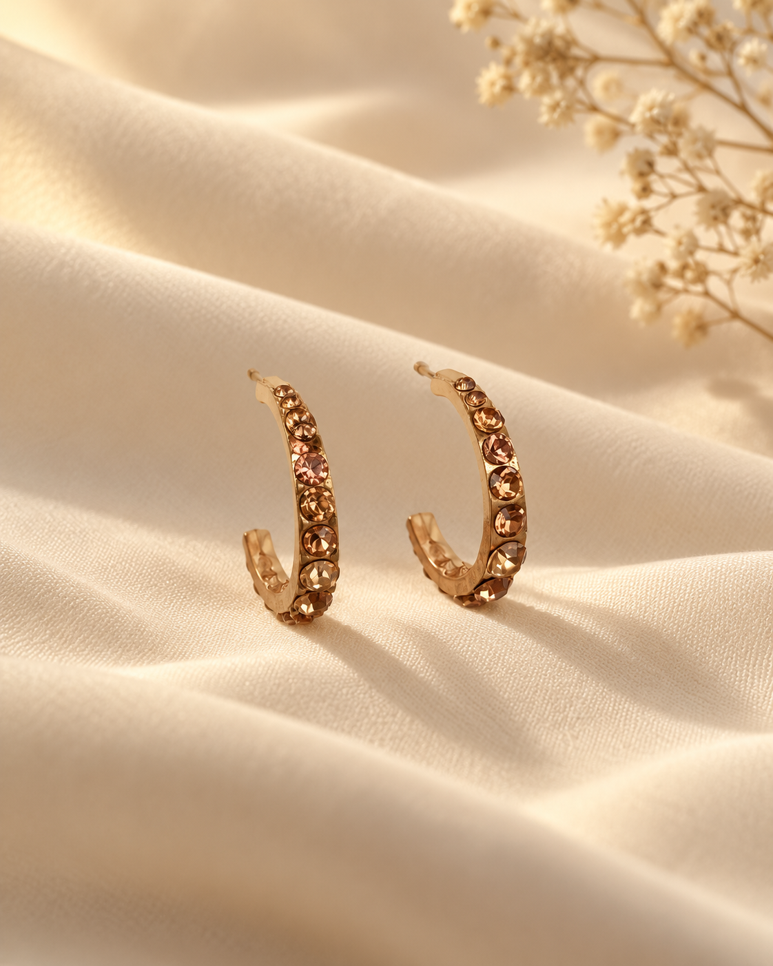 Samaira Amber Crystal Hoops