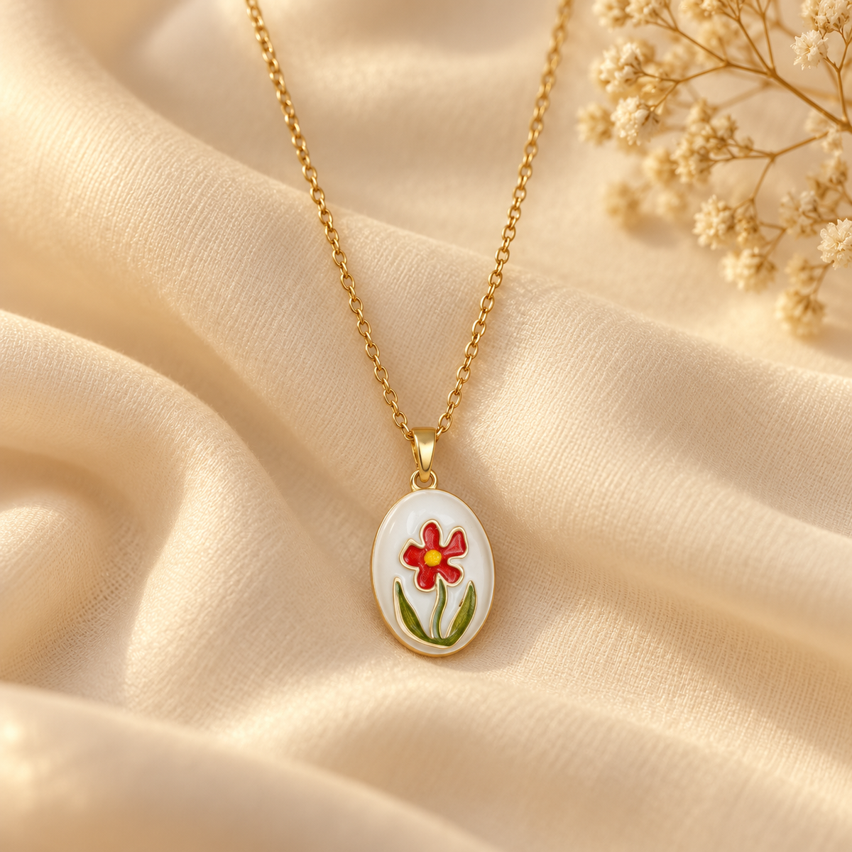 Elira Scarlet Bloom Pendant