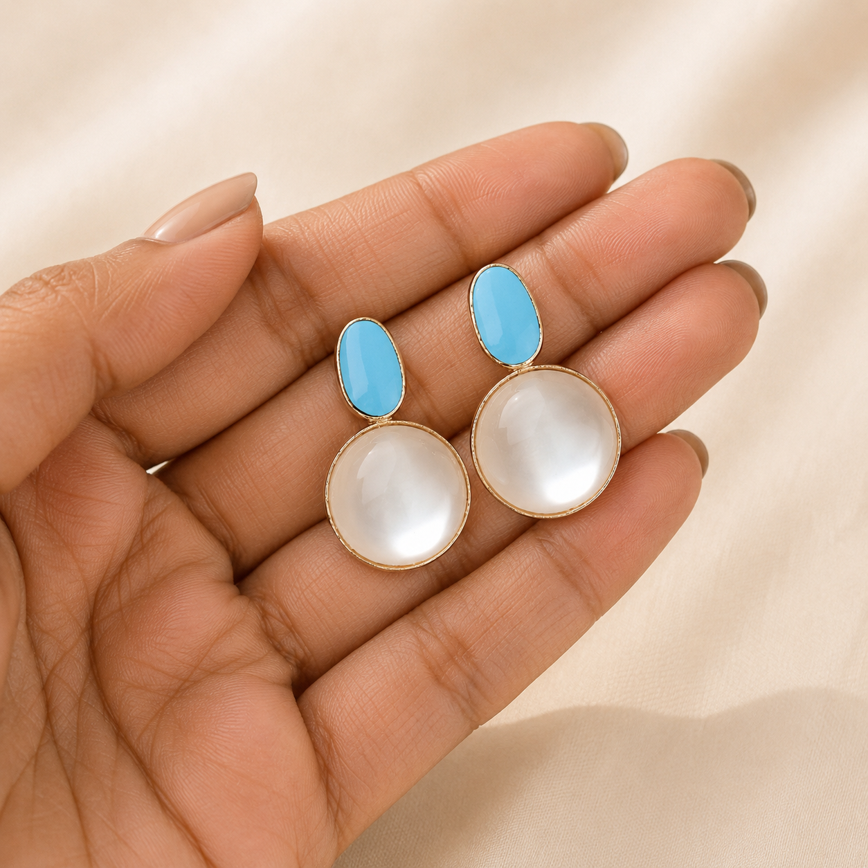 Nira Turquoise Pearl Drops