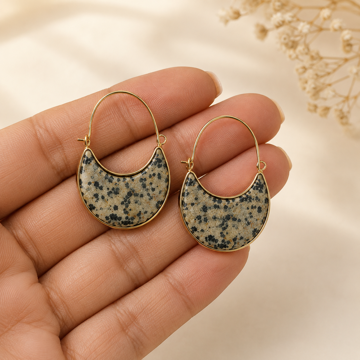 Suri Dalmatian Stone Hoops