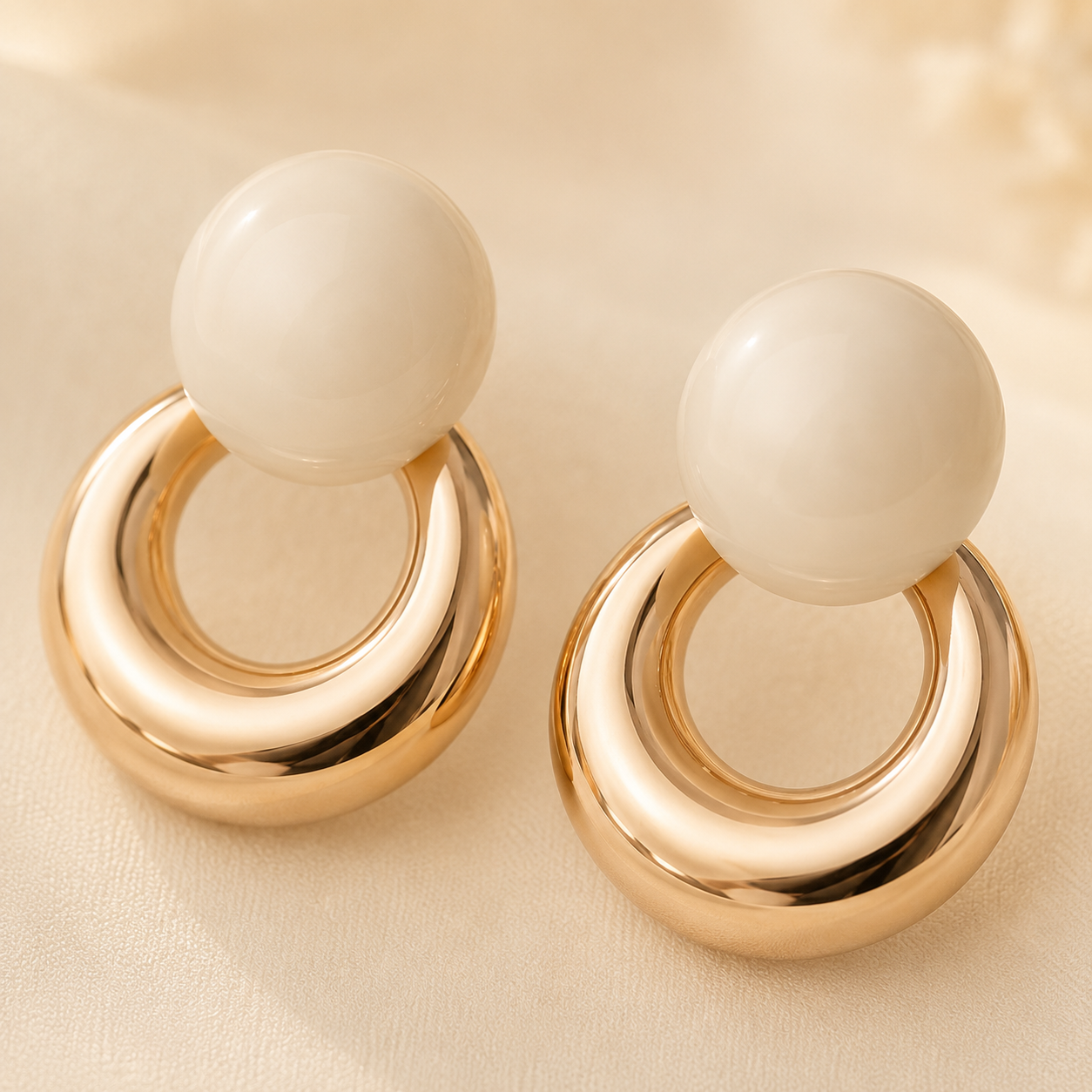 Reva Gold Crescent Hoops