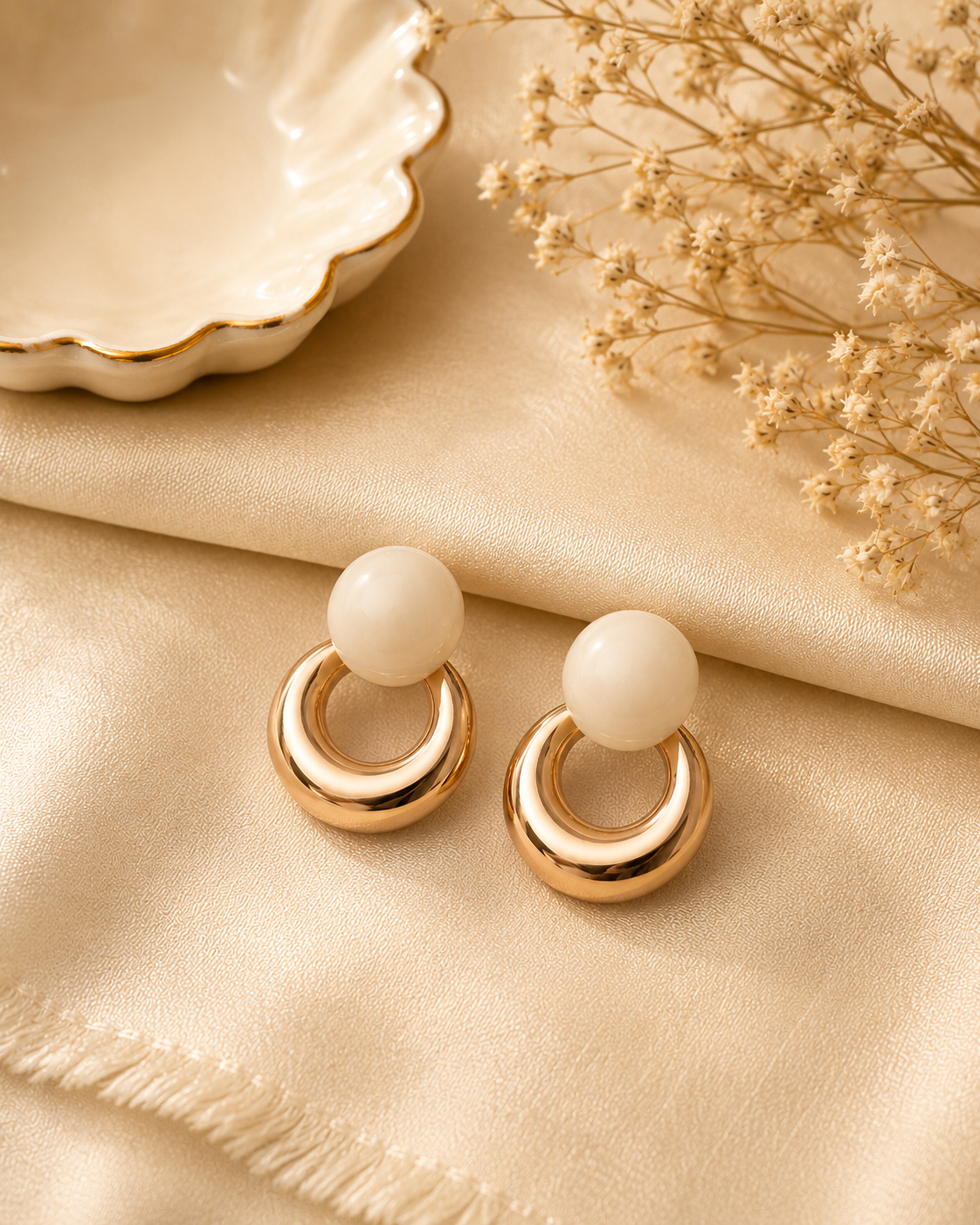 Reva Gold Crescent Hoops