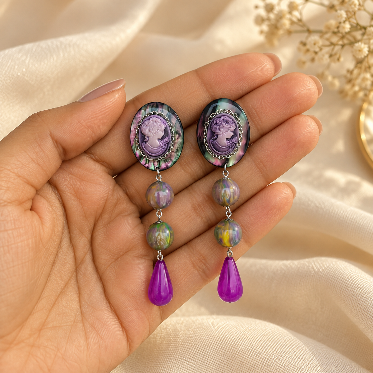 Aurea Violet Cameo Drops