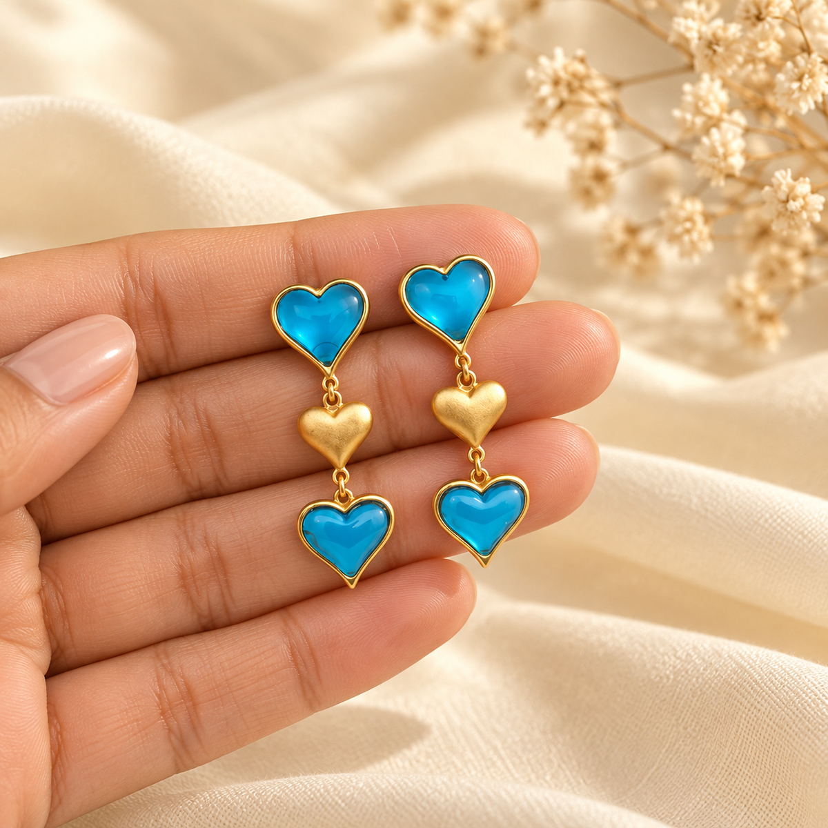 Isara Turquoise Heart Drops