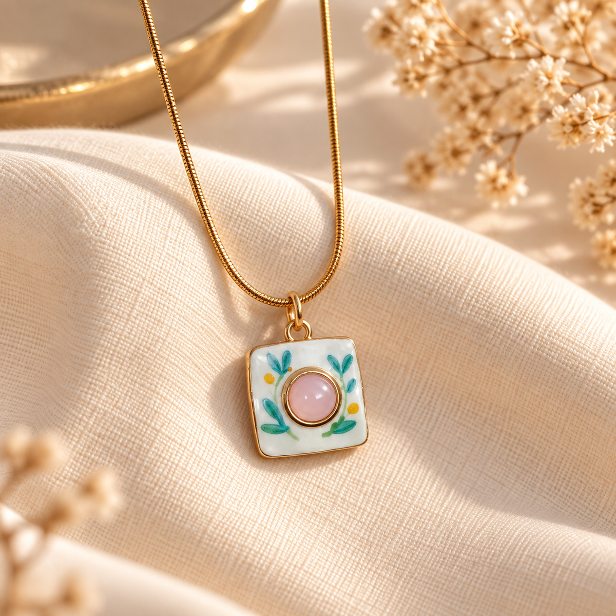 Suhira Pastel Leaf Pendant