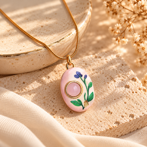 Rosie Blush Botanical Pendant