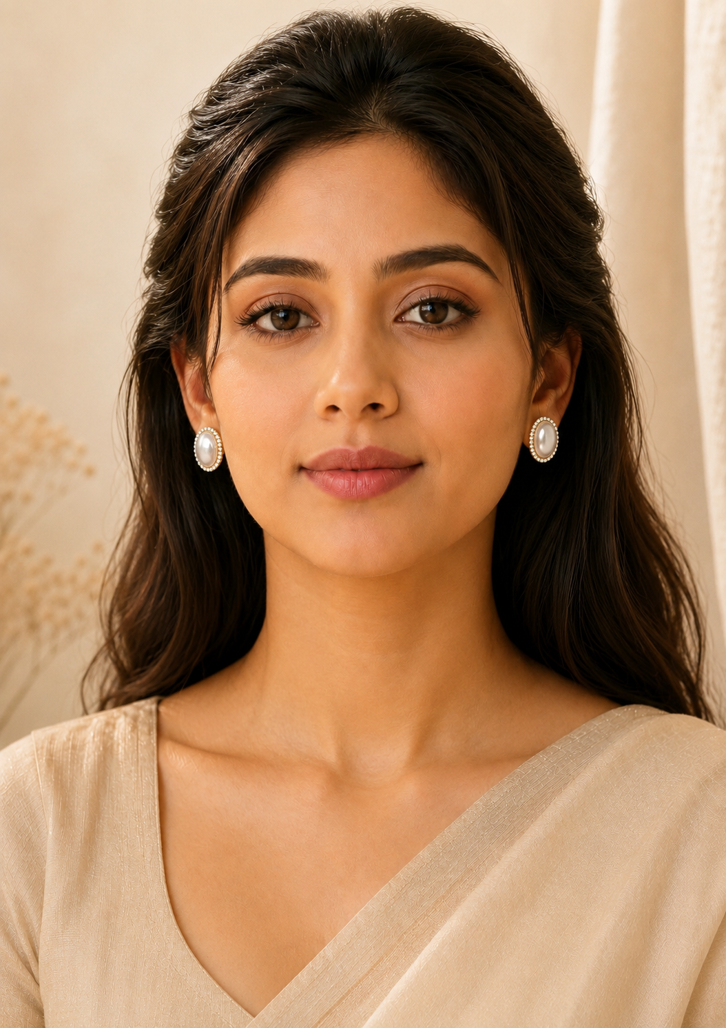 Alina Pearl Halo Studs