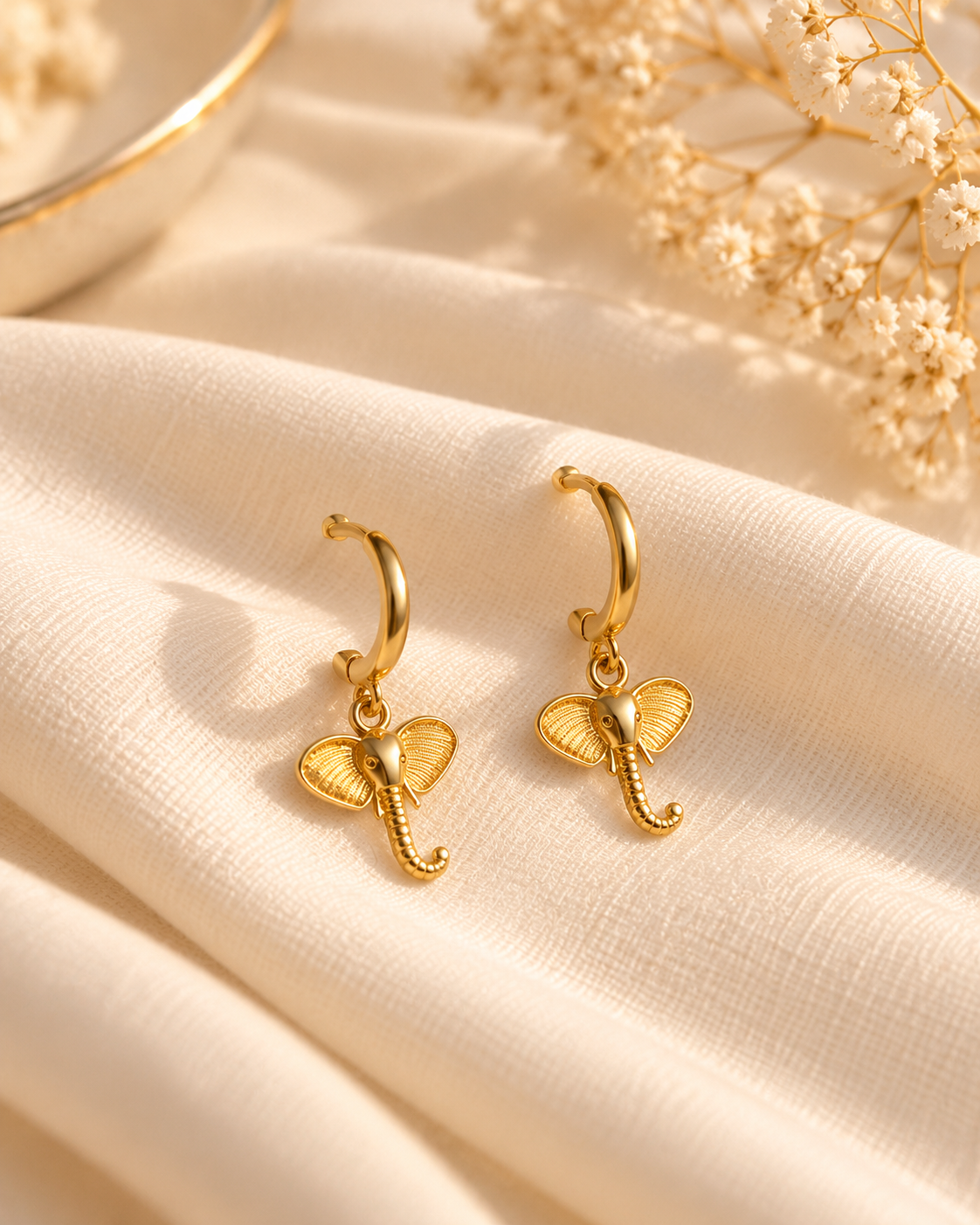 Tarini Golden Elephant Hoops