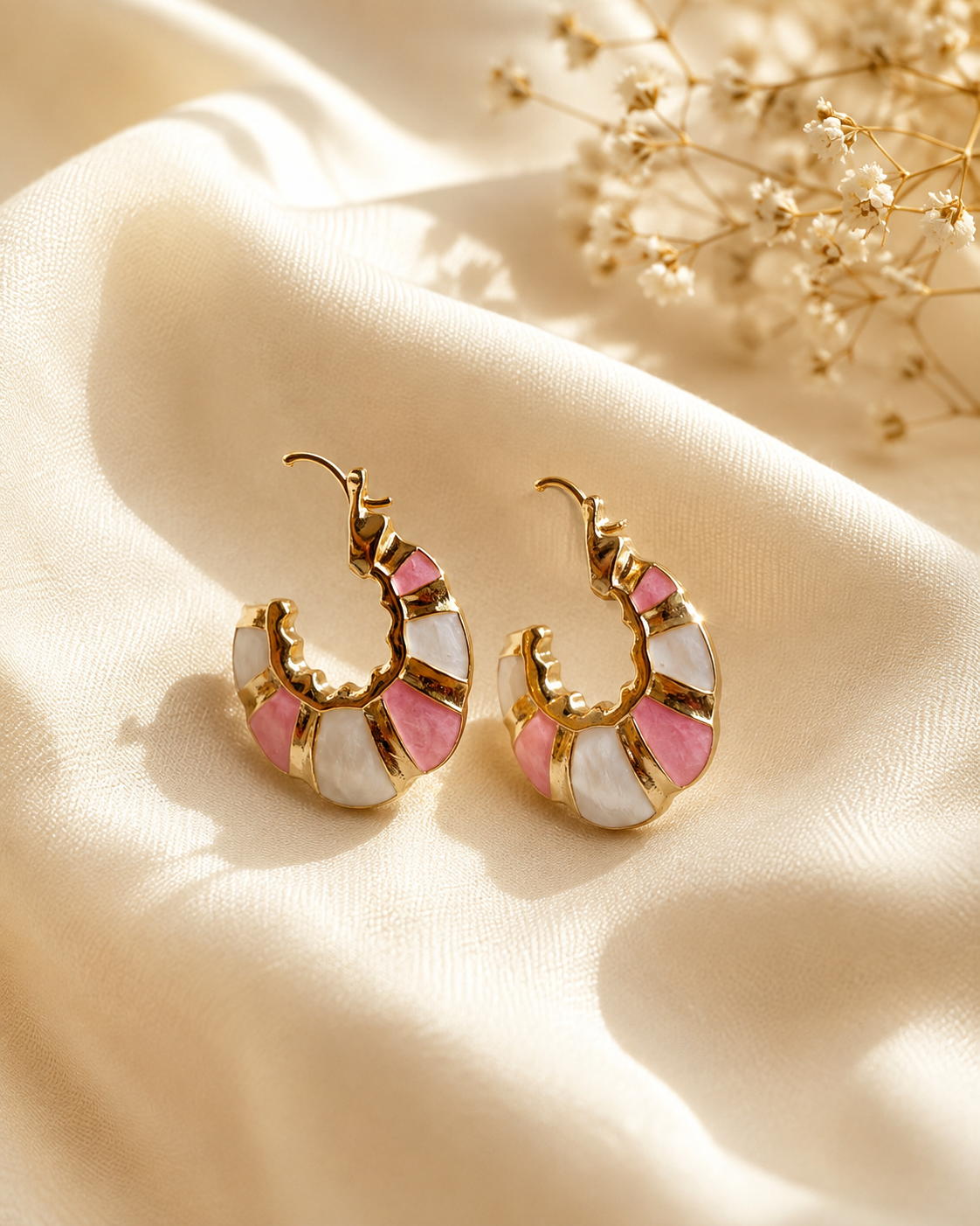 Hana Scalloped Enamel Hoops