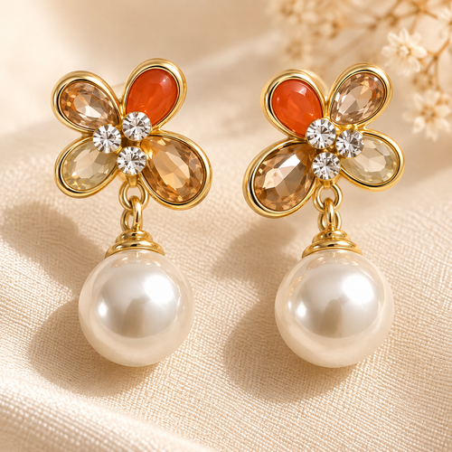 Aanya Amber Pearl Drops