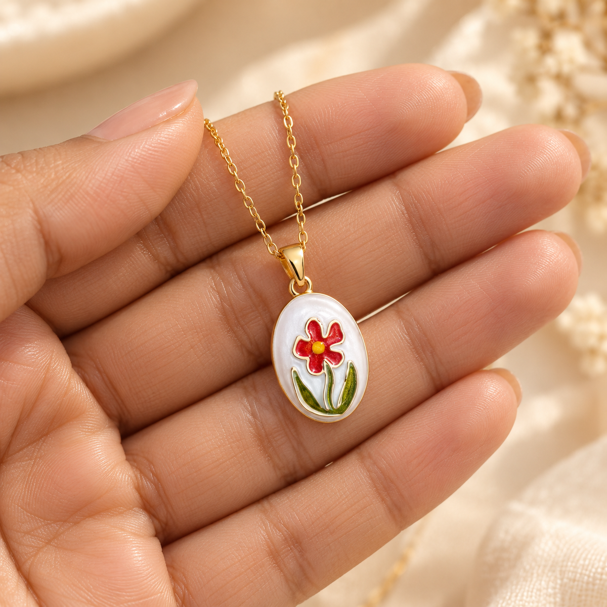 Elira Scarlet Bloom Pendant