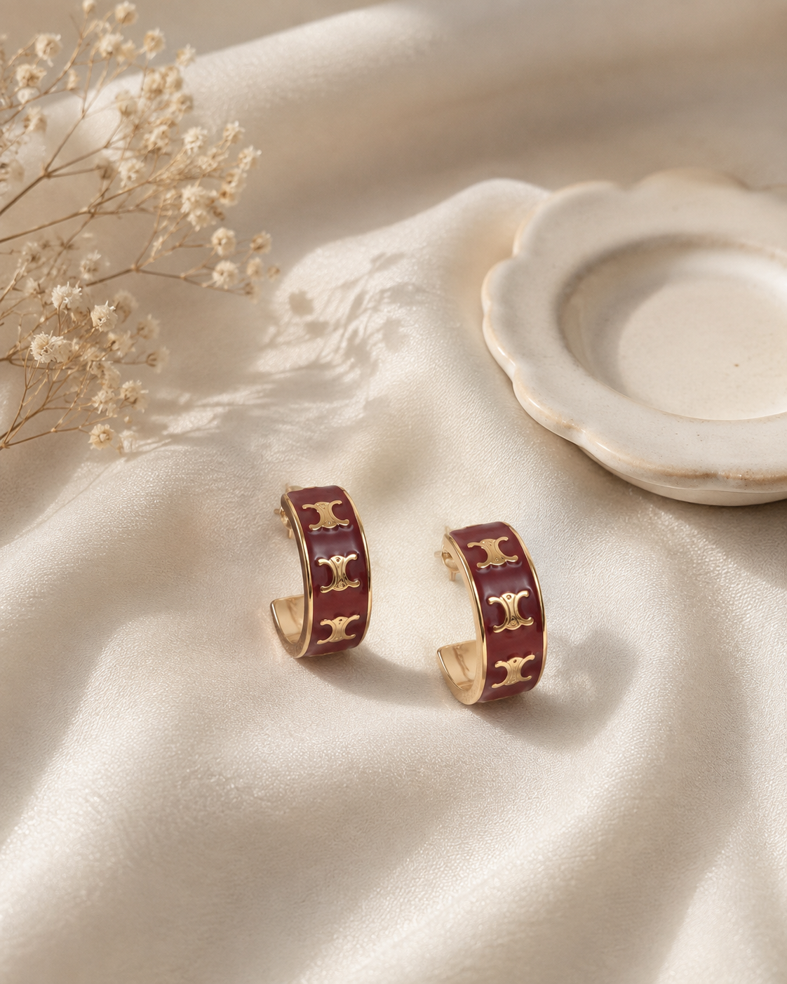 Rani Crimson Arch Hoops