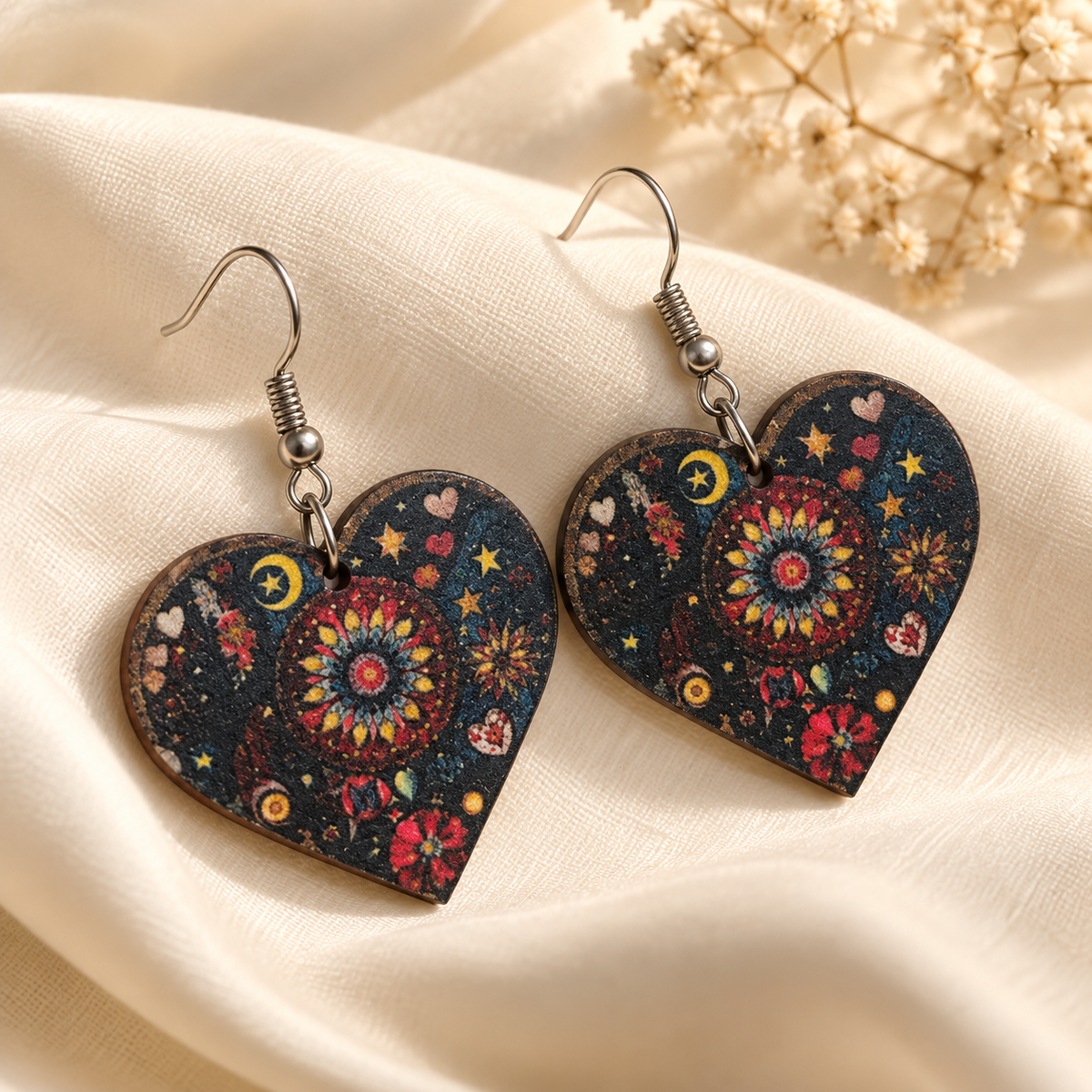 Miraya Printed Heart Drops