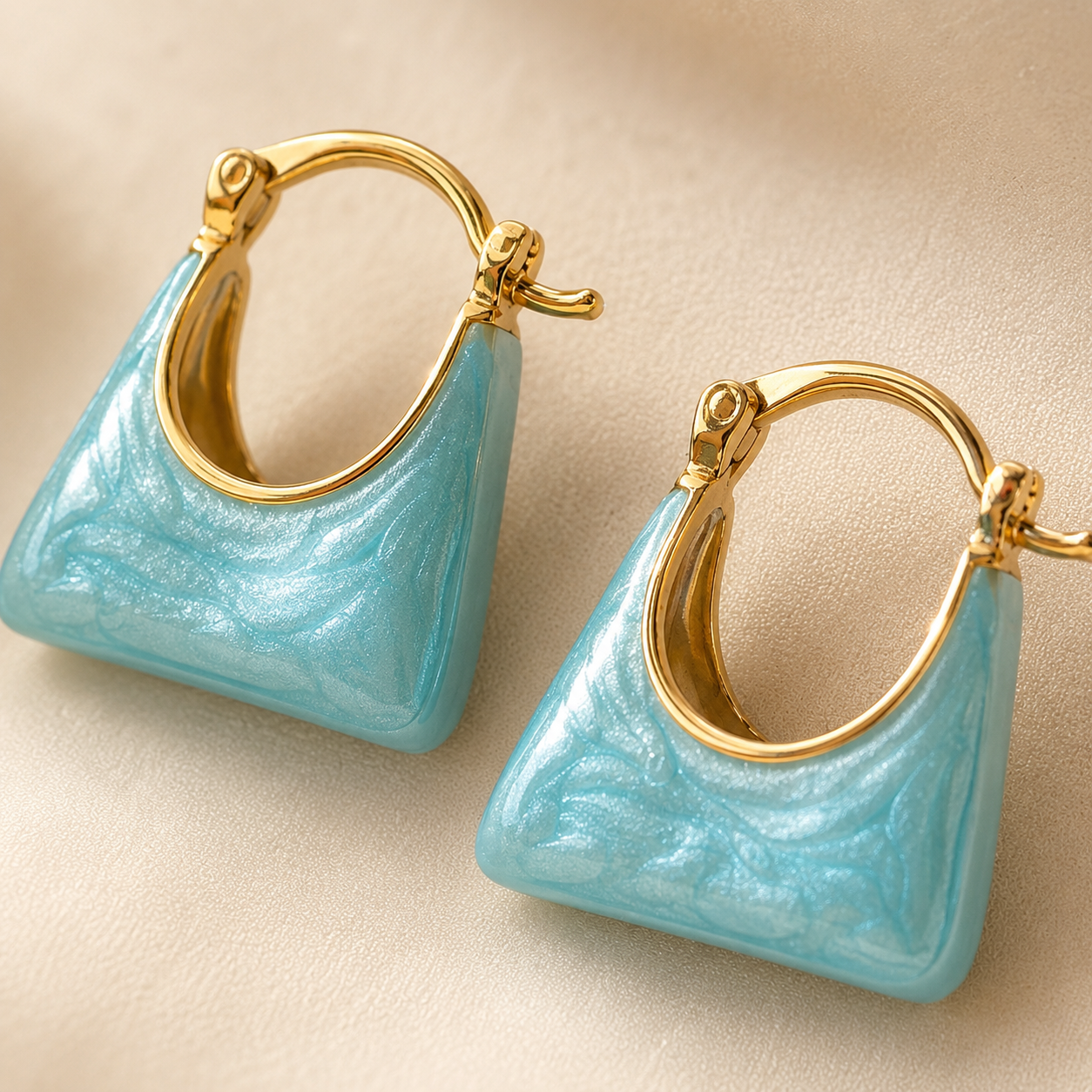 Saanvi Enamel Heart Hoops