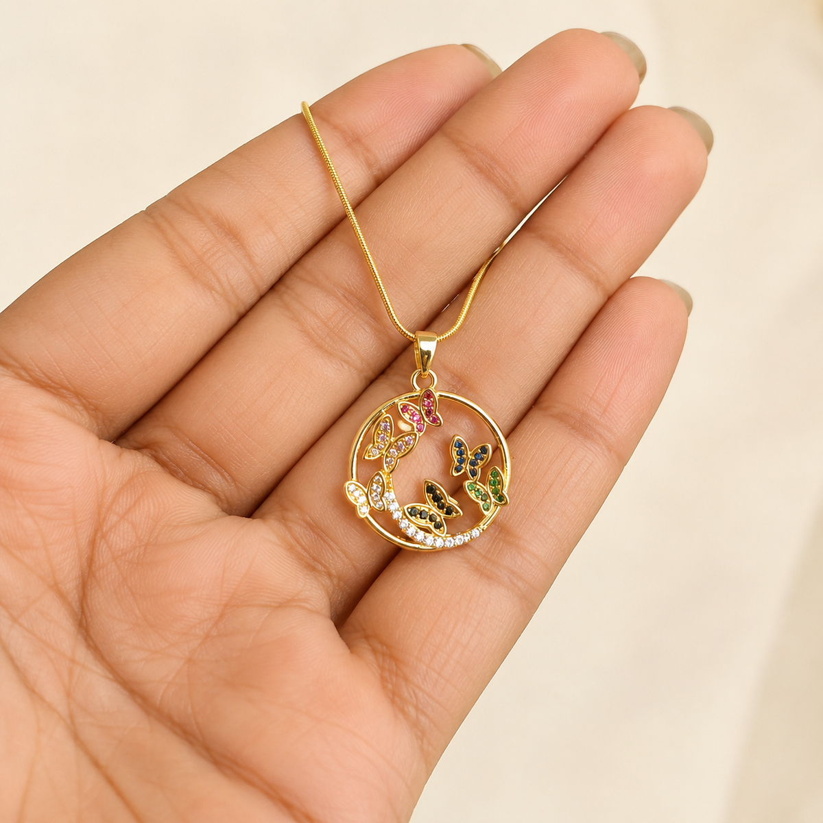 Vanya Butterfly Halo Pendant
