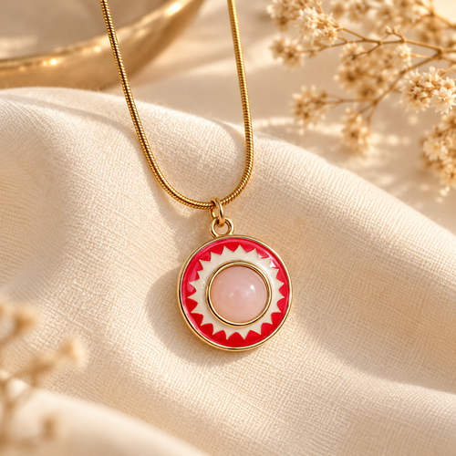 Ruby Scarlet Halo Pendant