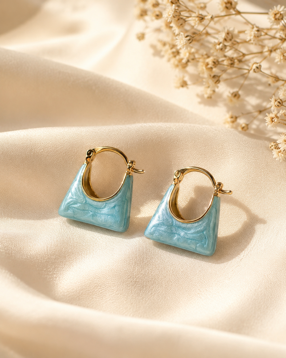 Saanvi Enamel Heart Hoops