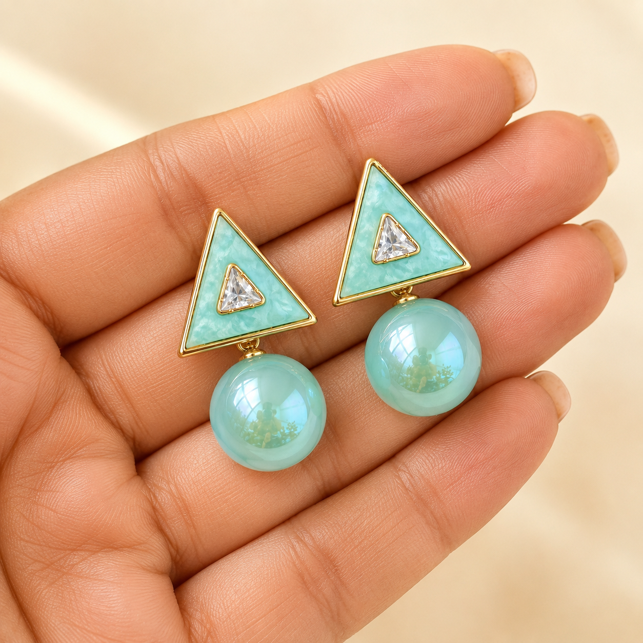 Mira Triangle Bubble Studs